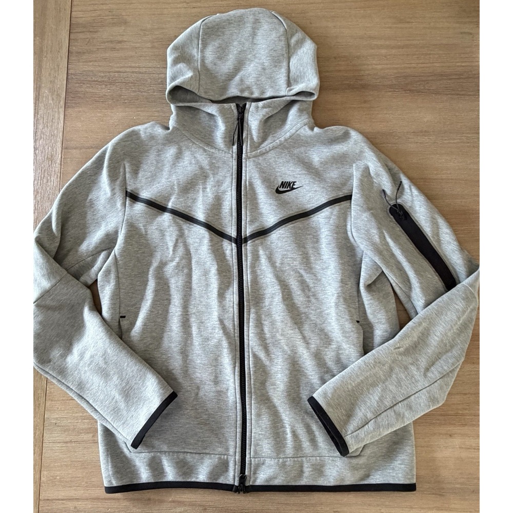 Nike Men's Gray Full-Zip Hooded Tech Fleece Hoodie w/ Pockets Size M Medium